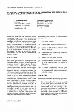 USE OF GUIDE TO INDIAN PERIODICAL LITERATURE AMONG