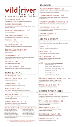 Menu - Wild River Grille