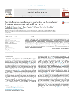 Growth characteristics of graphene synthesized via chemical vapor