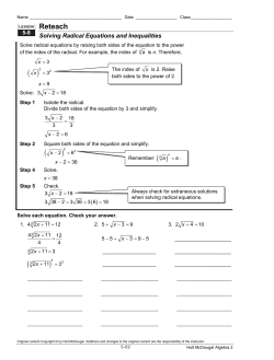 Reteach 5.8
