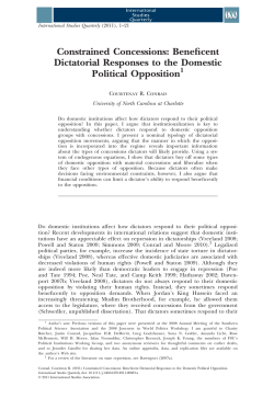 Constrained Concessions: Beneficent Dictatorial Responses to the