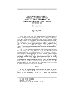 changing social norms? title ix and legal activism comments from the