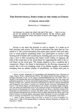The Institutional Structure of the African Union: A Legal Analysis