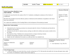 FRAME THE LESSON Articles of Confederation Resources
