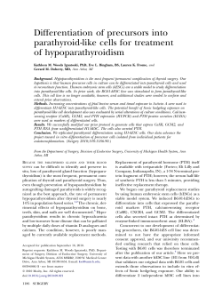 Differentiation of precursors into parathyroid