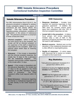DRC Inmate Grievance Procedure Correctional Institution Inspection