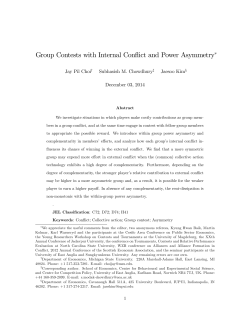 Group Contests with Internal Conflict and Power Asymmetry&lowast;