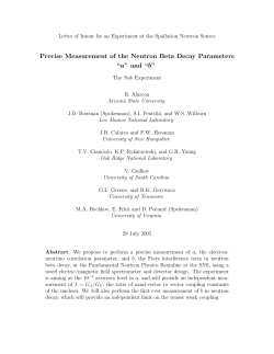 Precise Measurement of the Neutron Beta Decay Parameters &ldquo;a