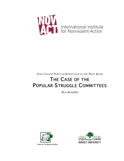 Non-Violent Popular Resistance In The West Bank: The
