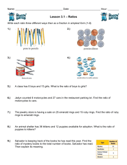 Lesson 3.1 &ndash; Ratios