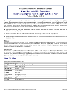 Benjamin Franklin Elementary School School Accountability Report