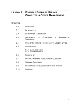 lesson 9 possible business uses of computer in office management