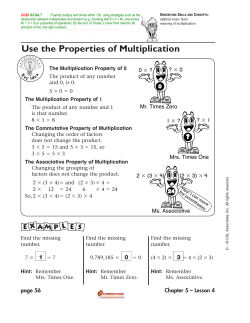 Use the Properties of Multiplication