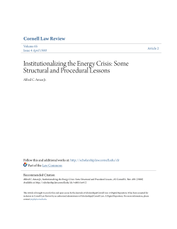 Institutionalizing the Energy Crisis