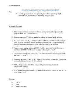 solutions, concentrations, stoichiometry