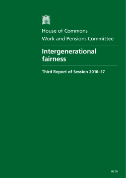 Intergenerational fairness - Publications.parliament.uk