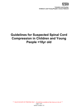 Guidelines for Suspected Spinal Cord Compression in Children and