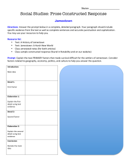 Jamestown Constructed Response