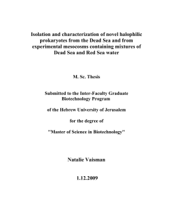 Isolation and characterization of novel halophilic prokaryotes from