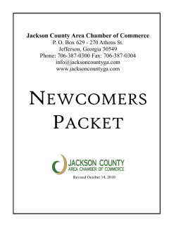 newcomers packet - Jackson County Area Chamber of Commerce