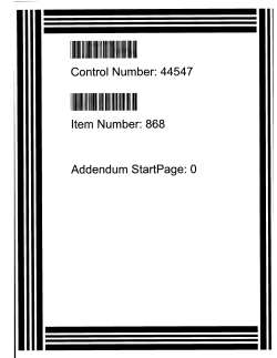Control Number: 44547 Item Number: 868