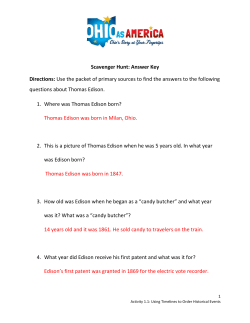 Scavenger Hunt: Answer Key Directions: Use the packet of primary