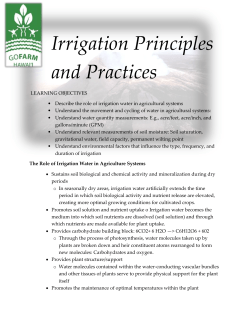 Irrigation Principles and Practices