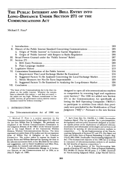 The Public Interest and Bell Entry into Long