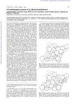 A Crystallographic Analysis of CG0 (Buckminsterfullerene)
