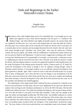 Ends and Beginnings in the Earlier Sixteenth