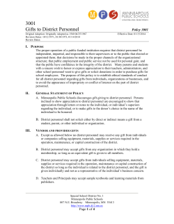 3001 Gifts to District Personnel