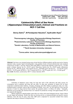 Cytotoxcicity Effect of Sea Horse (Hippocampus trimaculatus Leach