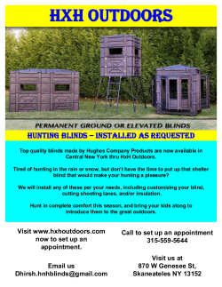 Hunting BLINDS INSTALLED AS REQUESTED