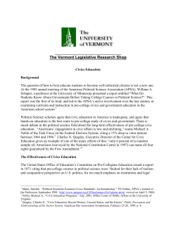 Civic Education - University of Vermont