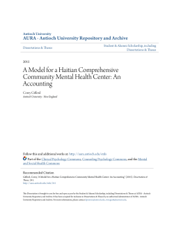 A Model for a Haitian Comprehensive Community Mental Health