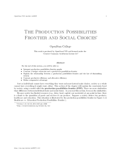 The Production Possibilities Frontier and Social