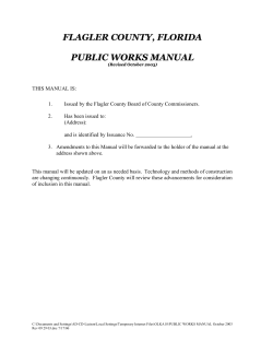 flagler county, florida public works manual index