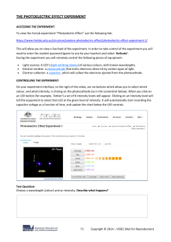 the photoelectric effect experiment