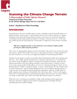 Scanning the Climate Change Terrain