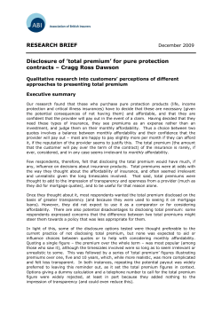 Disclosure of total premium for pure protection contacts