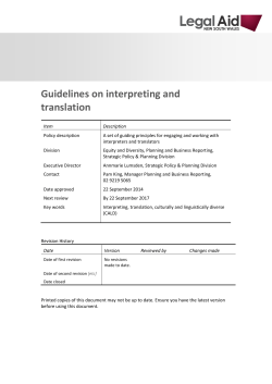 Guidelines on interpreting and translation