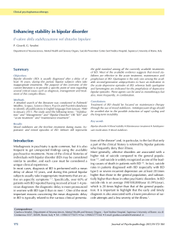 Enhancing stability in bipolar disorder
