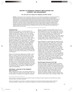 HISTORY OF PIEDMONT FORESTS: IMPLICATIONS FOR