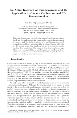 An Affine Invariant of Parallelograms and Its Application to Camera