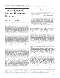 Evolution of Human Homosexual Behavior