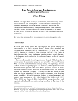 Brow Raise in American Sign Language: An