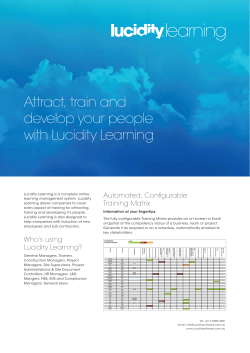 Attract, train and develop your people with Lucidity Learning