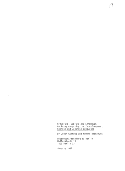 Structure, Culture and Languages