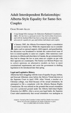 Adult Interdependent Relationships: Alberta-Style
