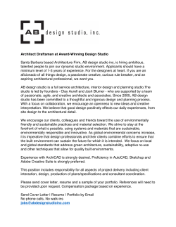 Architect Draftsman at Award-Winning Design